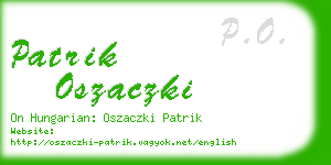 patrik oszaczki business card